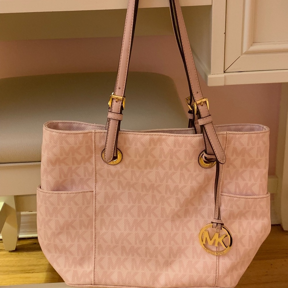 Michael Kors Light Pink Small Monogram Tote